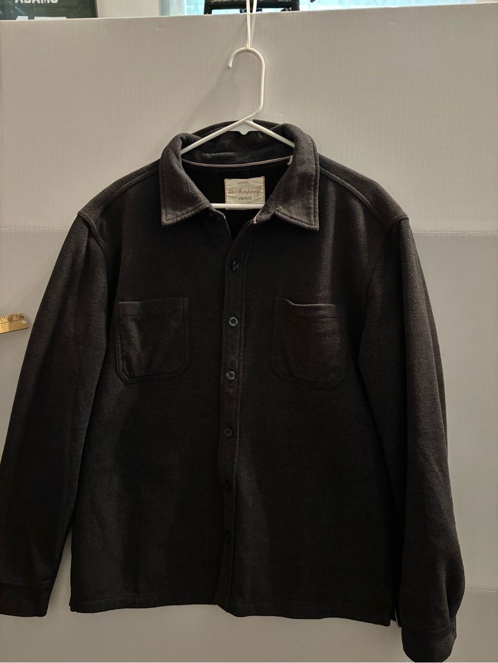 Vintage Men's dark grey Button-Up Lightweight Shirt Jacket